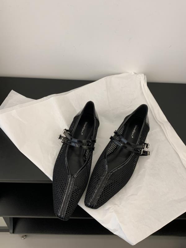 Fashion Shoes Woman 2025 Square Toe Ballet Flats Female Footwear New Ballerinas Dress Summer Mary Janes Shoes Woman Flats Square Toe Dre