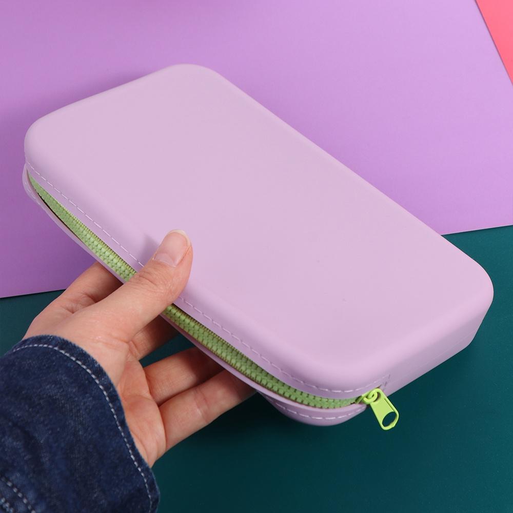 Large Capacity Square Cosmetic Bag Solid Color Coin Purse Small Item Bag  Makeup Brush Holder