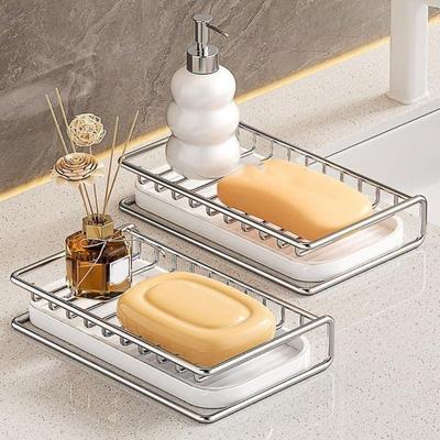 Rust-resistant Soap Rack with Drainage Tray Space Saving Soap Sponge Tray Sink Drain Rack  Shower