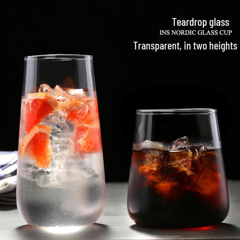 Transparant Noordse Minimalistische Glazen Kop met Grote Buik voor Sap, Drank of Bier