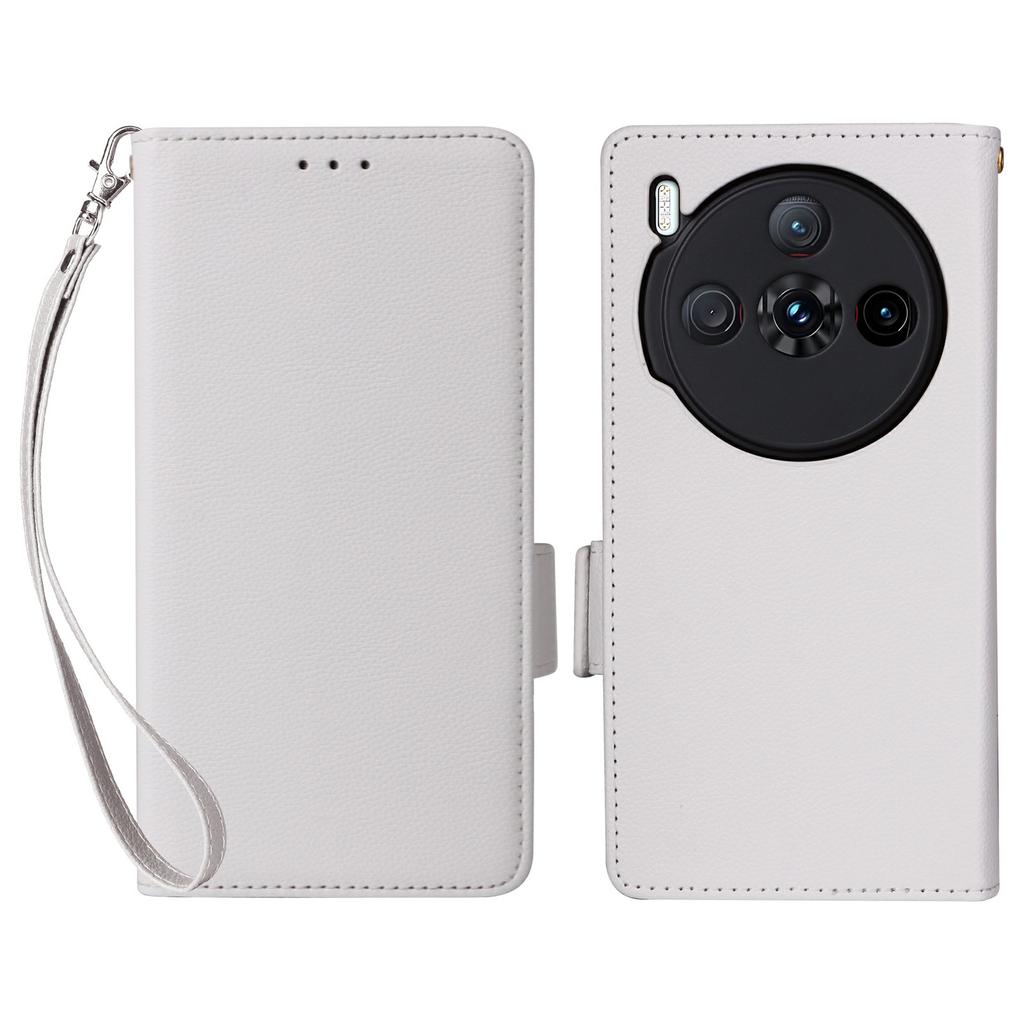 For ZTE nubia Z60S Pro 5G Case with Wrist Strap Litchi Texture PU Leather Wallet Phone Cover