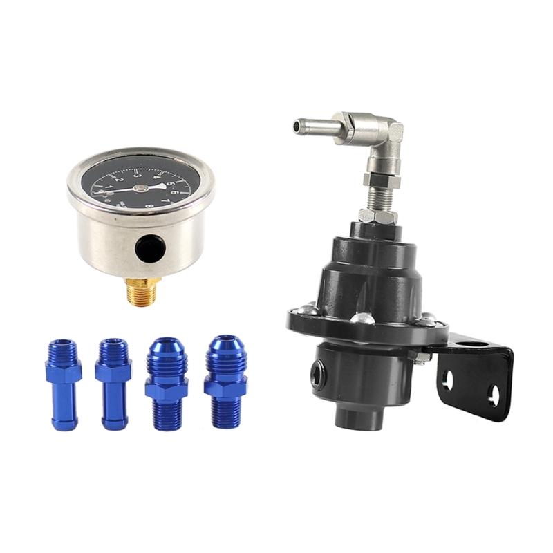 Adjustable Fuel Pressure Regulator with Gauge Kit 7Colors Aluminum Car Refitting Fuel Supercharger Universal
