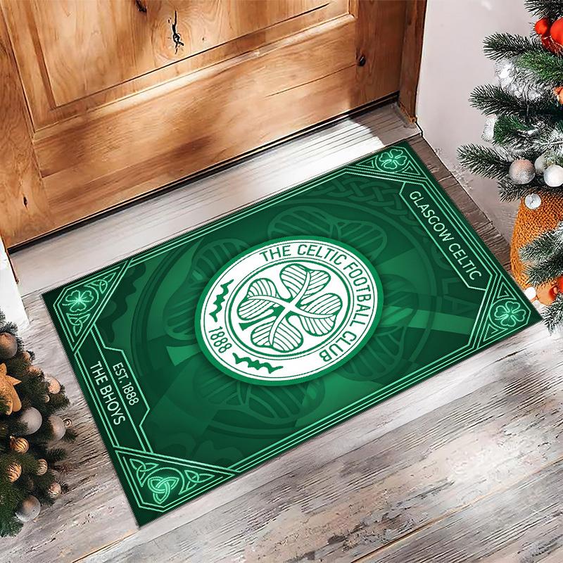 Tappeto Morbido Antiscivolo per Interni con Motivo Calcio Celtic FC, Tappetino Decorativo Sportivo per Camera da Letto