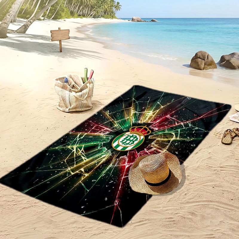 Real Betis Football Print Beach Towel, Large Soft Quick Dry Towel for Beach Camping Swimming