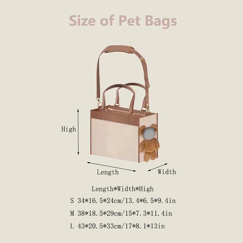 Pet bag with large capacity cute bag with outings and can be exposed bear plush cat bag shoulder bag small dog handbag
