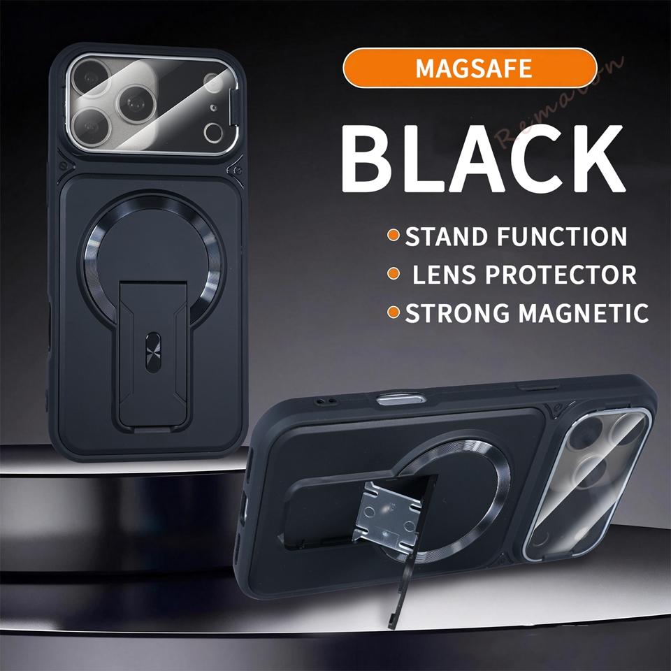 Official Magnetic Stand Phone Case For For Iphone 17 Air 13 11 12 14 1 16 Pro Max 17Pro  Wireless Charge Protector Cover