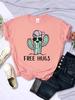 Free Hug From Spiny Cactus Women Tshirts Loose Oversized T-Shirt Breathable Fashion Clothes Hip Hop Casual Women'S T-Shirts