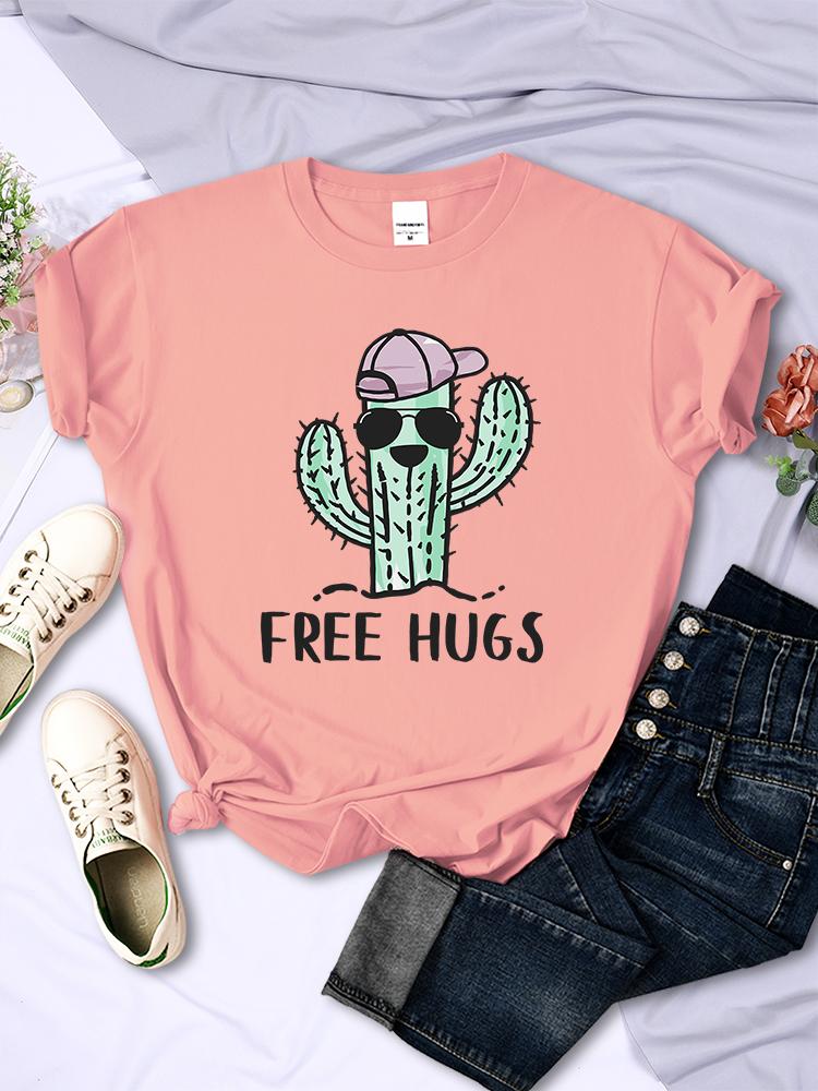 Free Hug From Spiny Cactus Women Tshirts Loose Oversized T-Shirt Breathable Fashion Clothes Hip Hop Casual Women'S T-Shirts