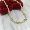 Korean Inspired Yellow Smiling Face Irregular Pearl Necklace: Versatile, Simple Fashion Statement for Women