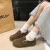 Fashion Casual Shoes Retro Leather Mule Clogs Slippers Outdoor Soft Cork Belt Buckle Slides Flat Shoes for Women 2025
