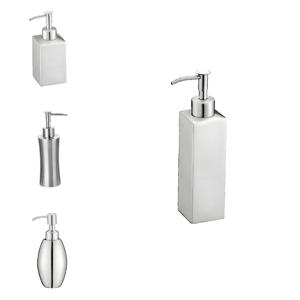 Stainless Steel Soap Dispenser Pump With Hand Press For Bathroom Storage