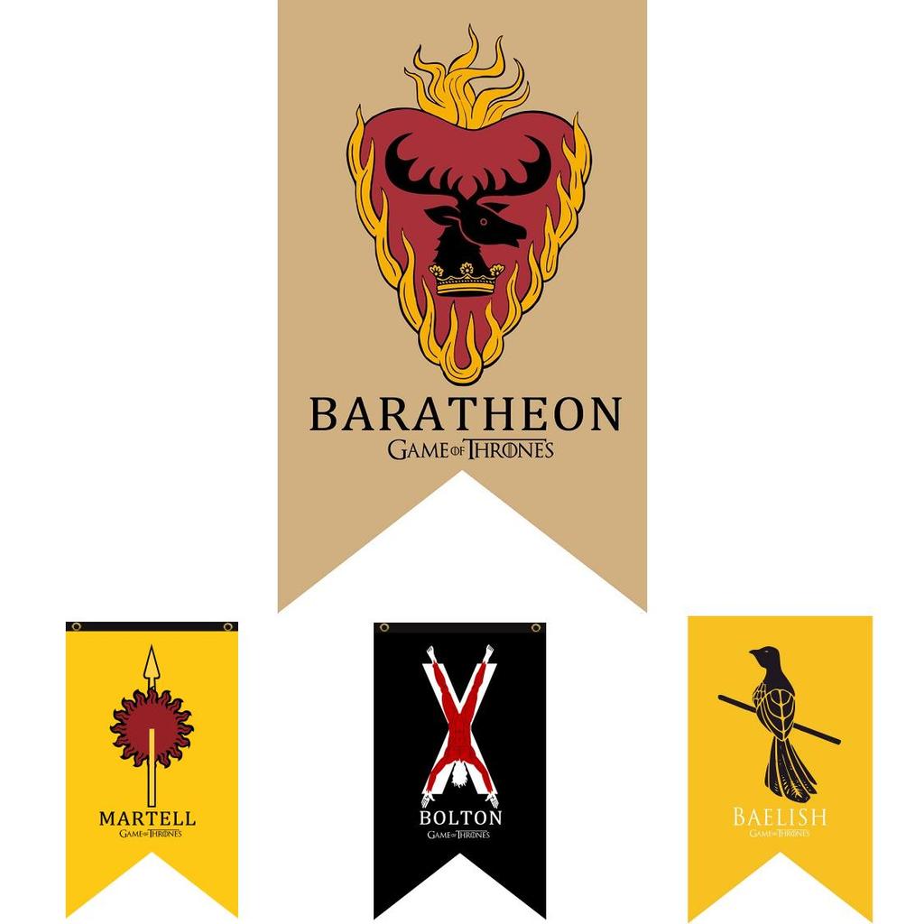 Banderola de Bandera de Juego de Tronos con Tejido de Poliéster para Decoración de Habitación Temática