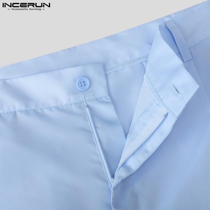 INCERUN Two Piece Suit Men Stand Neck Long Sleeve Shirts Trousers Casual Sets