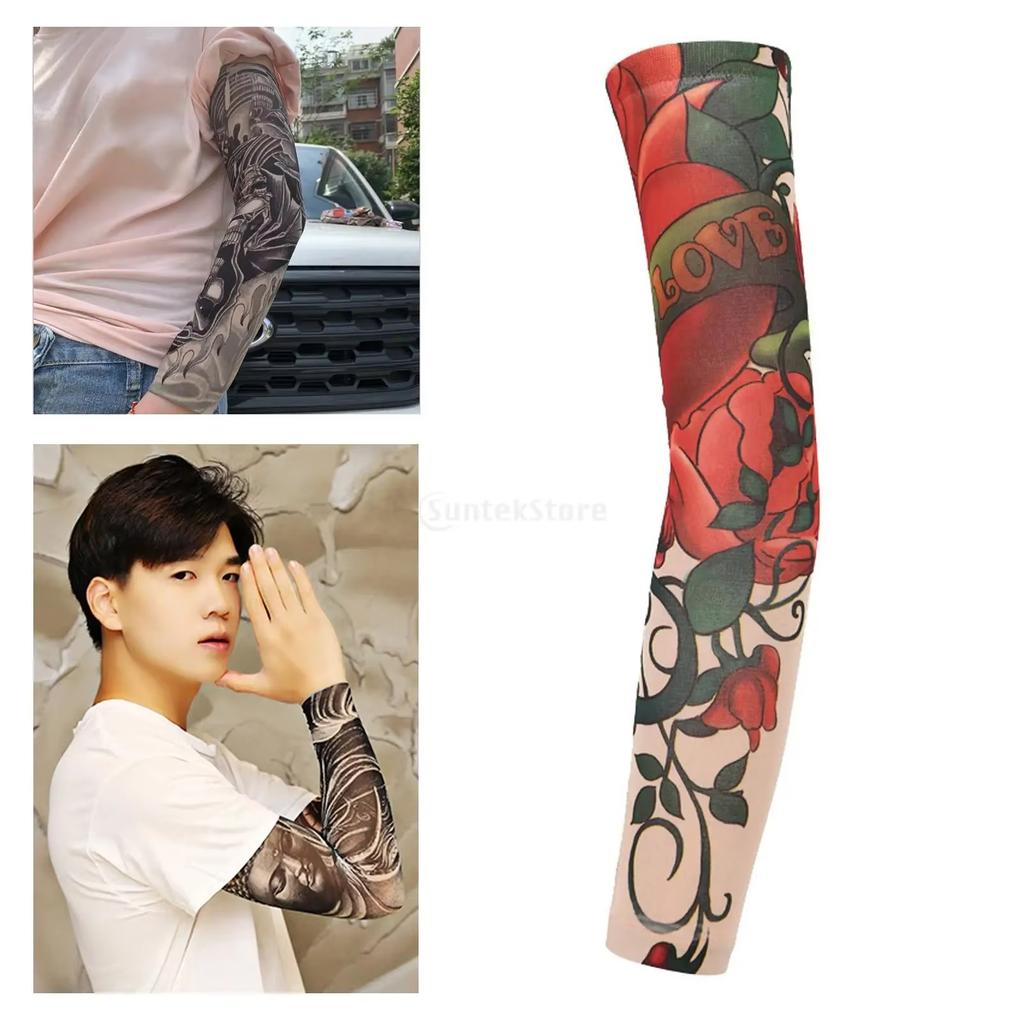 1PC Of New Sleeveless Tattoo Arm Sleeves With  For Outdoor Driving, Protective Arm Sleeves For Sun UV Protection Men And Women