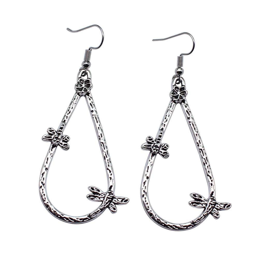 Filigree Teardrop Dangle Earrings Vintage Boho Leaf Drop Earrings For Women Ethnic Retro Jewelry