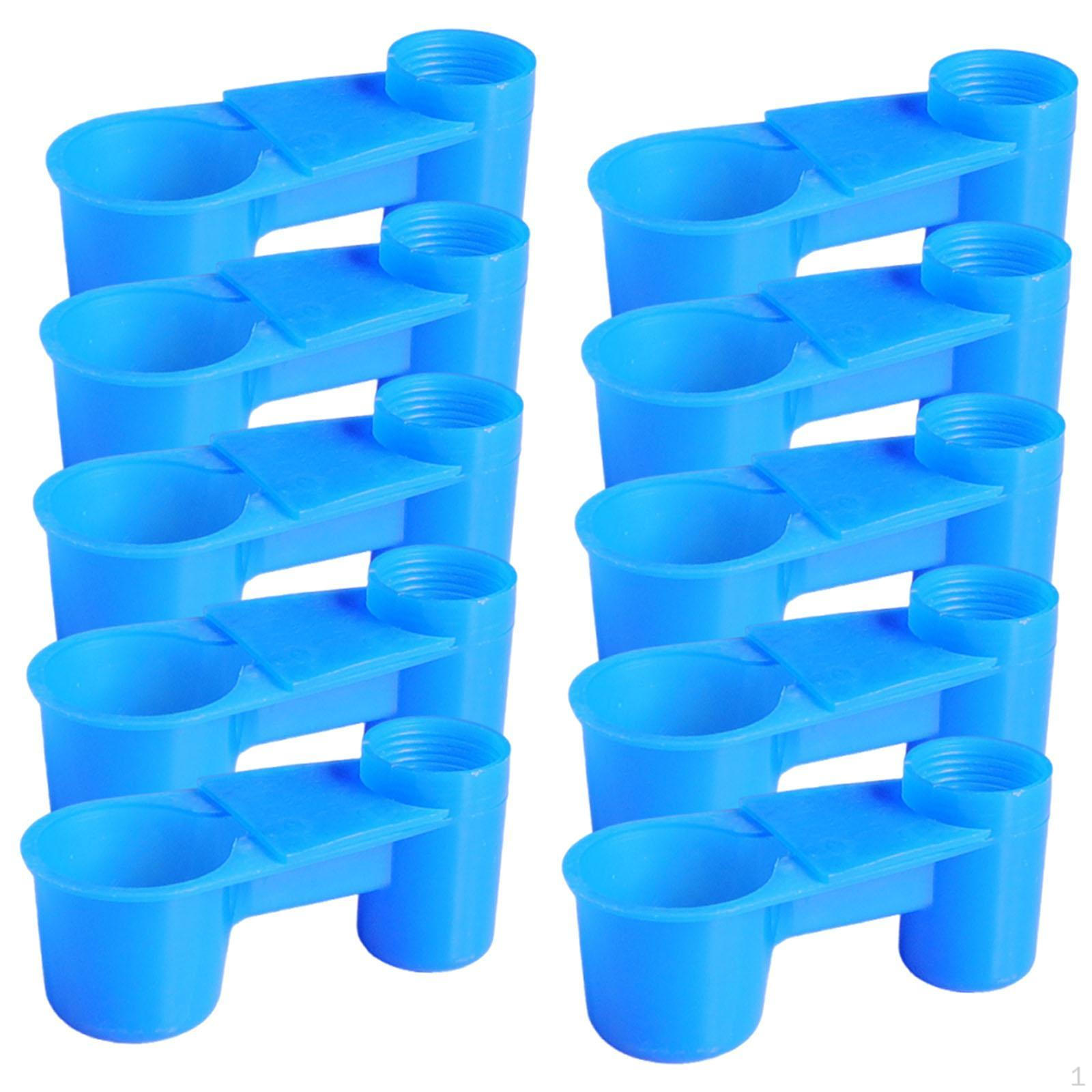 

10 Pieces Double Ports Water Dispenser Autodrinker Drinking Supplies Deflector for Chickens синій