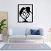 Couple Heart Metal Wall Art Romantic Love Decor Modern Silhouette Design
