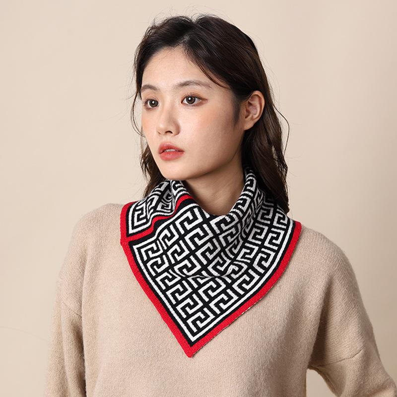 Autumn And Winter Unisex Knitted Scarf For Warmth And Neck Protection, Fake Collar For Convenient Head And Neck Covering, Lazy Scarf Triangle Scarf