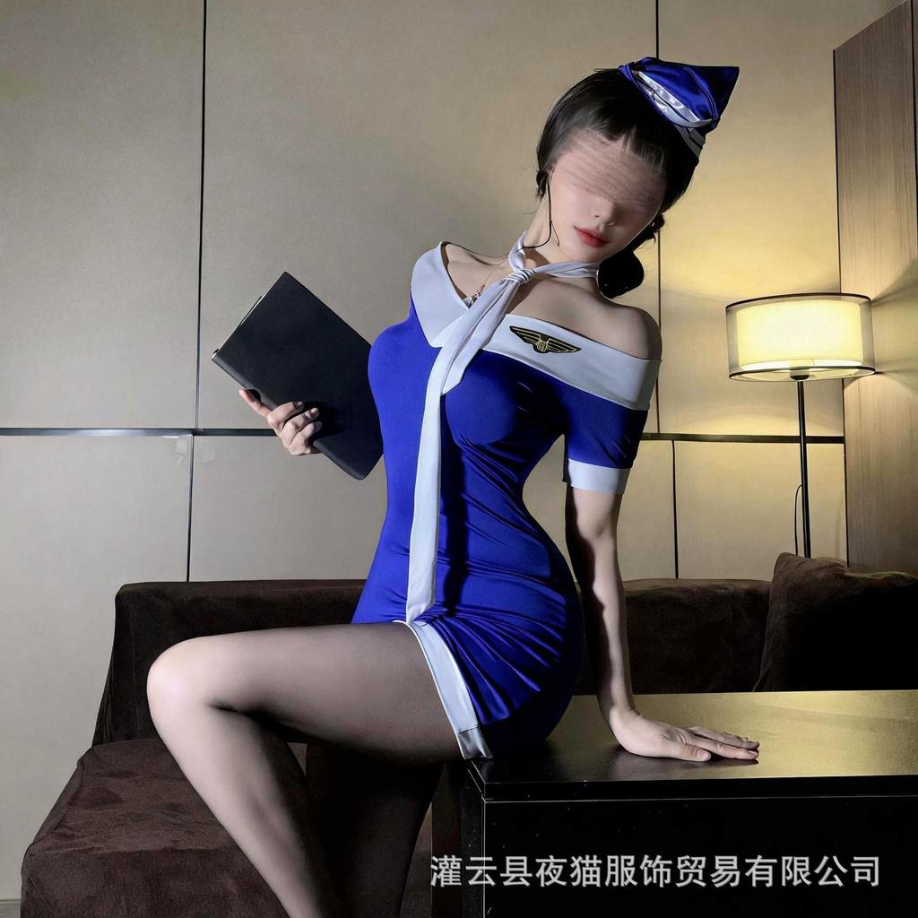One-word shoulder pure erotic underwear sexy babes avoid the temptation of flight attendant police uniform suit female slim uniform