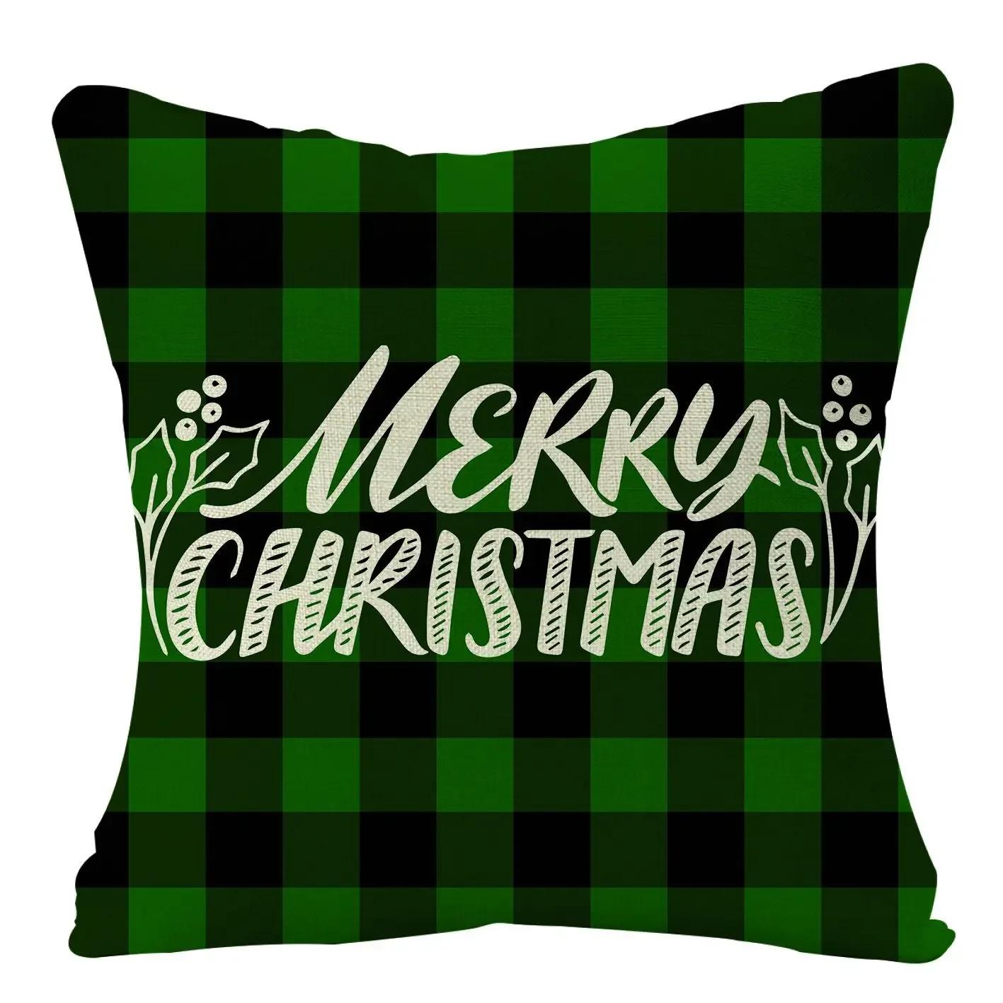 

2022 Merry Christmas Home Decor Cushion Cover 45x45cm Cute Animals Cartoon Printed Throw Pillow Cover Xmas Decorative Pillowcase 16x16Inch