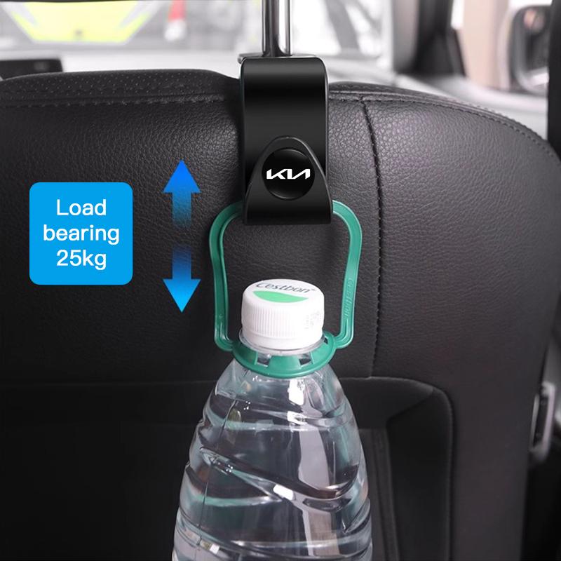 SKTF2 2Pcs Car Seat Back Hooks Storage Hanger Holder Organizer For KIA RIO Sorento Ceed K9 Stinger Soul Cerato EV6 Forte Niro Stonic