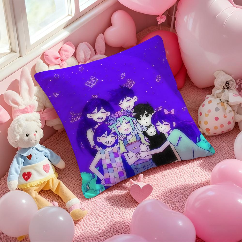 Game Anime O-Omori Cushion Cover Pattern Printed Pillowcase for Living Room Sofa Cushion Cover & Bedroom Decor