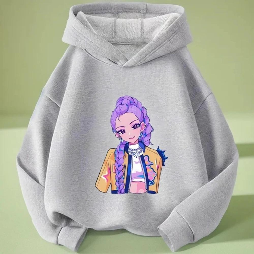

Cartoon Anime Trend Children Hooded Sweatshirt Boy Girl Autumn Winter Daily Outdoor Casual Loose Street Warm Soft 110