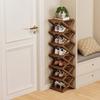 Wooden Folding Shoe Rack No Assembly 2/3/4/5/6/7 Tiers Bamboo Corner Shoe Rack Hallway Entryway Small Space Shoe Organizer Shelf