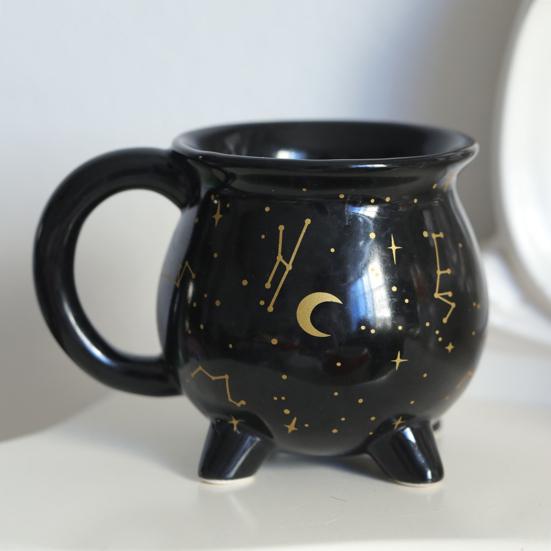 Cauldron Coffee Mug Constellation Tea Cup 350ml Unique Ceramic Mug Halloween Witchy Gifts for Freinds