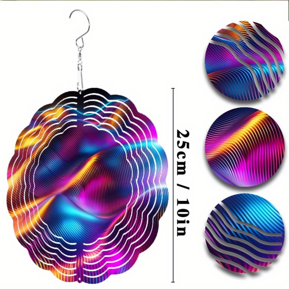 

Металлический колокольчик ветра 10 дюймов с поворотным крючком, яркий переливающийся светоотражающий дизайн для декора сада, патио, подарок на все сезоны 01A