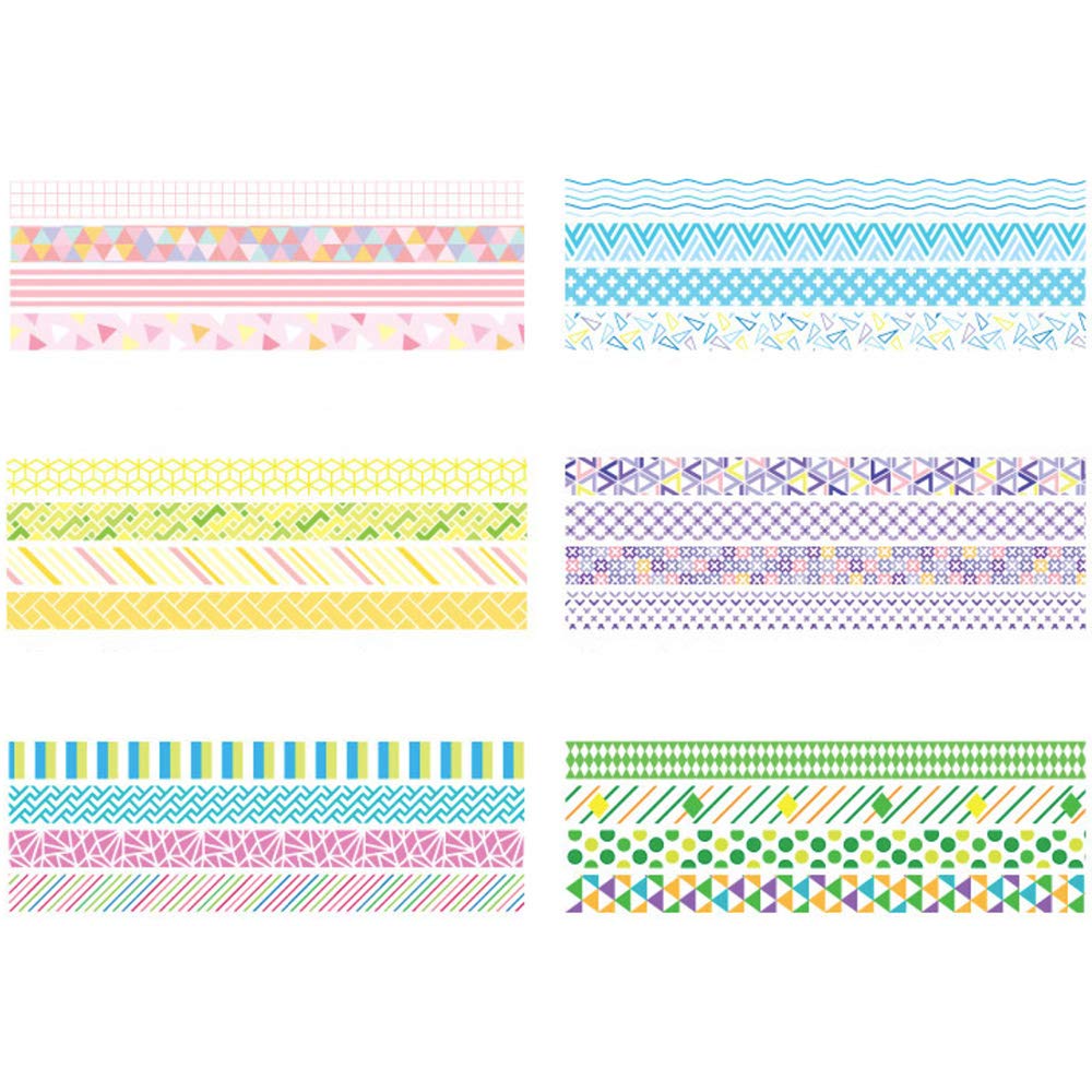 Yubbaex Mini Rainbow Line Masking 10mm Wide x 24 Perfect for Gift DIY and Notebook Decorations Tape, Rolls, Thin, Wrapping, Crafts,