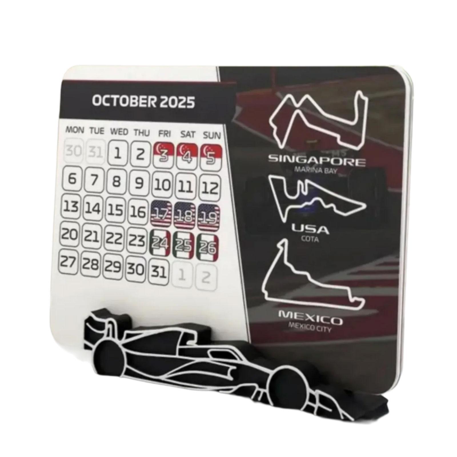 

Racing Guide Calendar with Holder Stand 2025 Desk Calendar with Event Dates Office Desk Calendar for Planning Scheduling