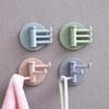 4Packaged Self-Adhesive3Hook Rack Key Rack Kitchen Bathroom No-Drill Heavy-Duty Storage Organizer Hook