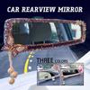 Pink Rhinestone Car Interior Rearview Mirror Cute Butterfly Wind Chimes Ornament Decorative Cover Rear Mirror Accessories Women