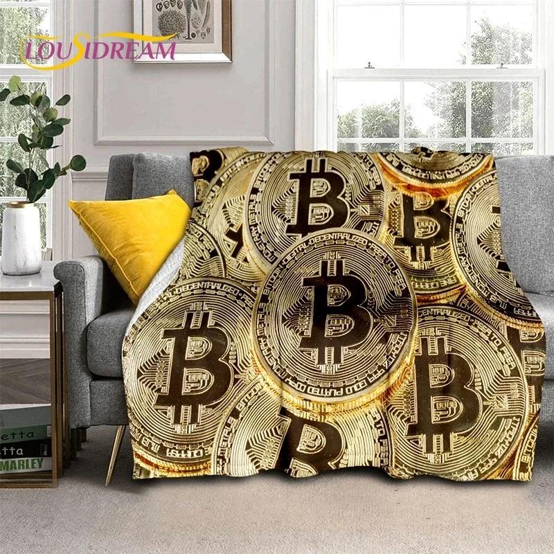 Bitcoin Virtual Currency NFT Soft Flannel Blanket for Beds Bedroom Sofa Picnic,Throw Blanket for Cover Outdoor Leisure Nap Gift