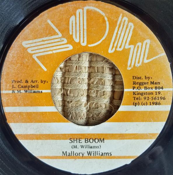 

7-дюймовая пластинка MALLORY WILLIAMS She Boom NONE Сейчас 1986 Ямайка Регги Ска Даб Б/у