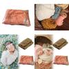 Neugeborenen Foto Requisiten Set mit gestricktem Wickeltuch und Decke für Babyfotografie Studiogebrauch