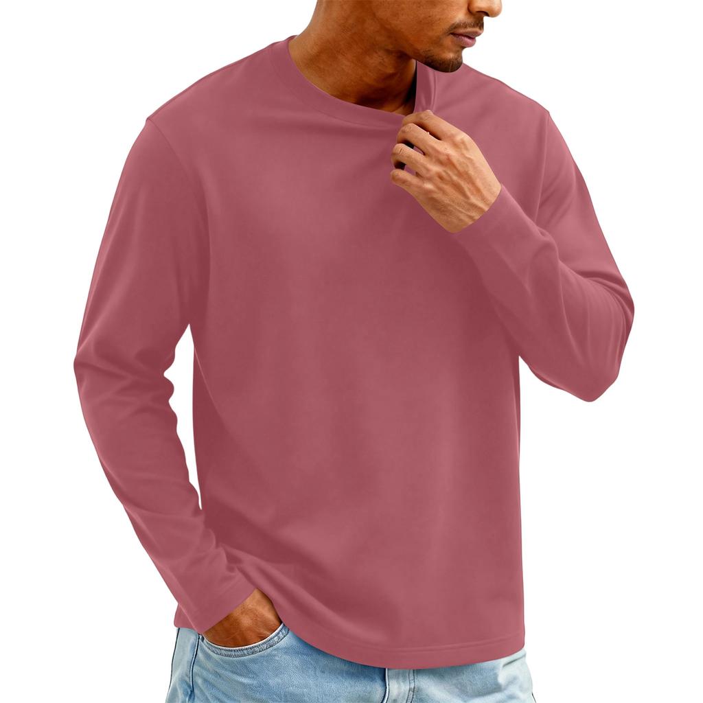 Men's Knit -Neck Long Sleeve T-Shirt | Fashion Casual Pullover For Daily & Weekend Wear