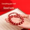 Authentic High-Content Cinnabar Bracelet with Purple Gold Sand Crystals, Supports Re-Inspection