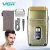 VGR 335 Universal Men's Reciprocating Three-Head Refreshing Shaver Rechargeable Electric Beard Shaver IPX6 Full Body Washable Floating Blade Shaver