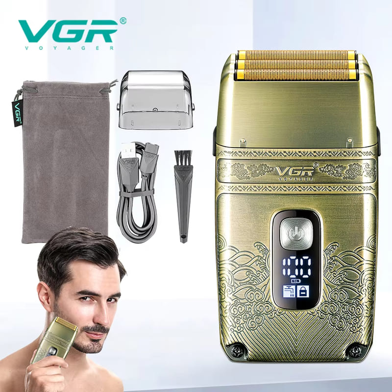 

2026 VGR Men s Retro Haircutting Sculpture Push Cutting Hairdressing Salon Home Oil Head Haircutting Full Body Hair Trimming Home Hair Trimming V-335 золотой