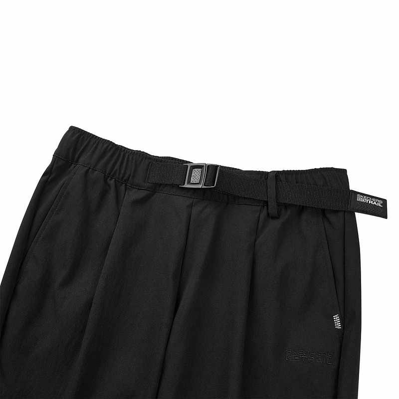 Skechers Stroll Series Solid Color Straight Leg Sports Woven Casual Pants Women bottoms Carbon-Black L124W023-0018