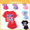 Kpop Demon Hunters Pattern Family Pajama Set With Short Sleeve Top And Shorts For Kids And Adults