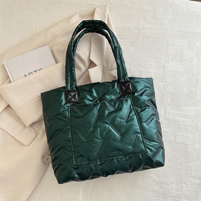 Stylish Large Capacity Tote Bag For Women With Minimalist Design In Black Brown Pink Green Gold