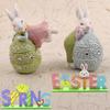 2 Sets Wood Ornaments Easter Decorations Cute Rabbit Handy Installation Letters Birthday Gifts Accessories DIY Kits for Adults