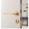 Gold Zinc Alloy Bedroom Door Lock Interior Wooden Door Handle Lock Body Set Mute Security Door Lock Home Hardware with Key