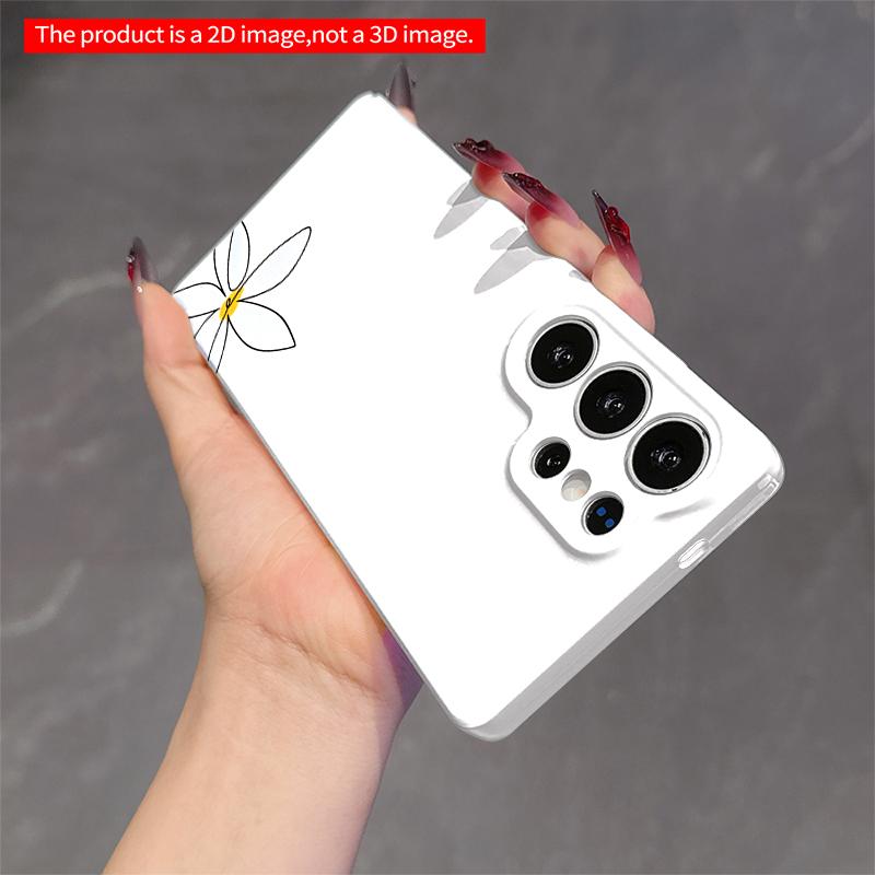 2DFlat Samsung Phone Case White Flower with Yellow Center, Minimalist Design. Applicable To Galaxy S23 S24 S25ULTRA S26 A12 A14 A15 A16 A54 A55