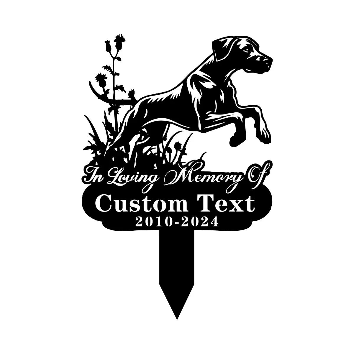Personalized Rhodesian Ridgeback Dog Metal Sign with Stake, Pet Memorial Garden Gift, Custom Keepsake for Dog Lovers