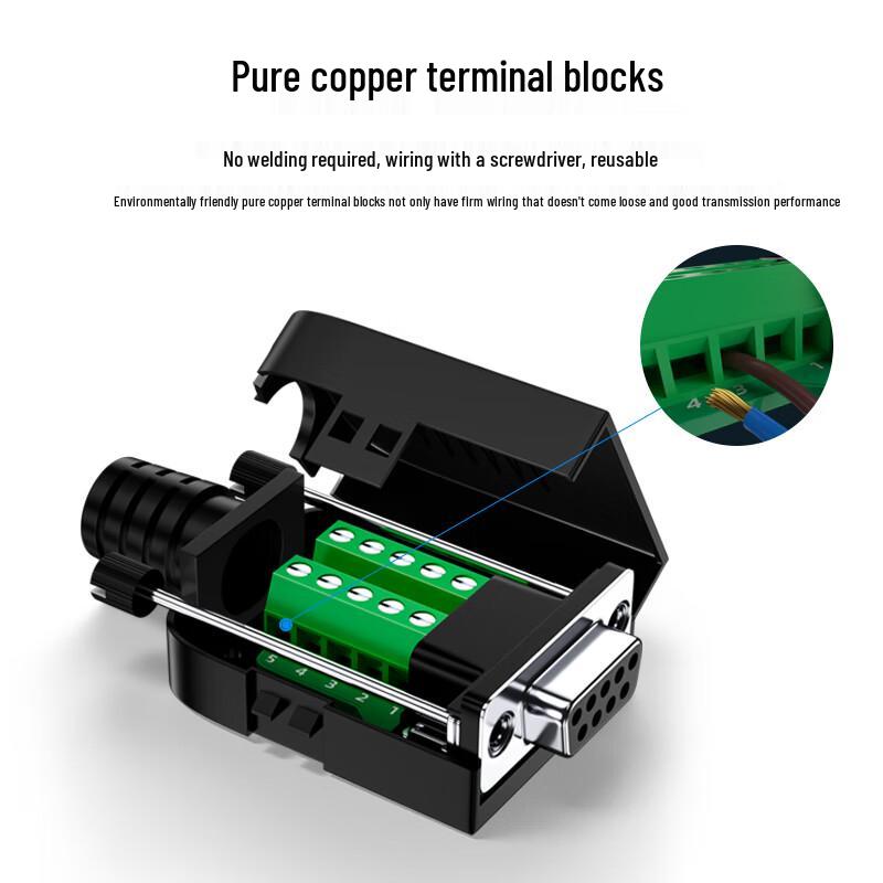 DTECH DB9 Solderless RS232/485/422 Serial Port Terminal Adapter