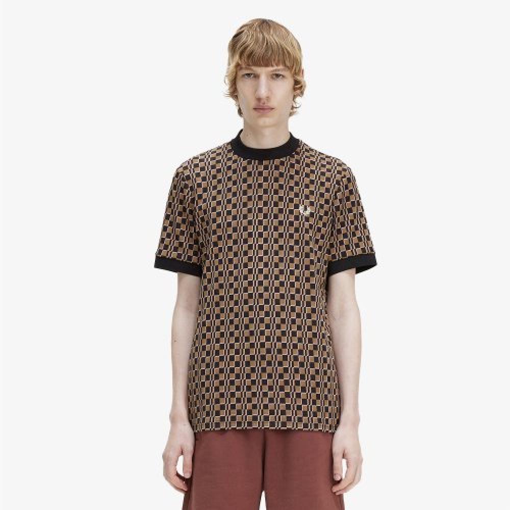 

Fred Perry [sharp] GliTch Checkerboard T shirT R83 Afpm2336556 R83 M